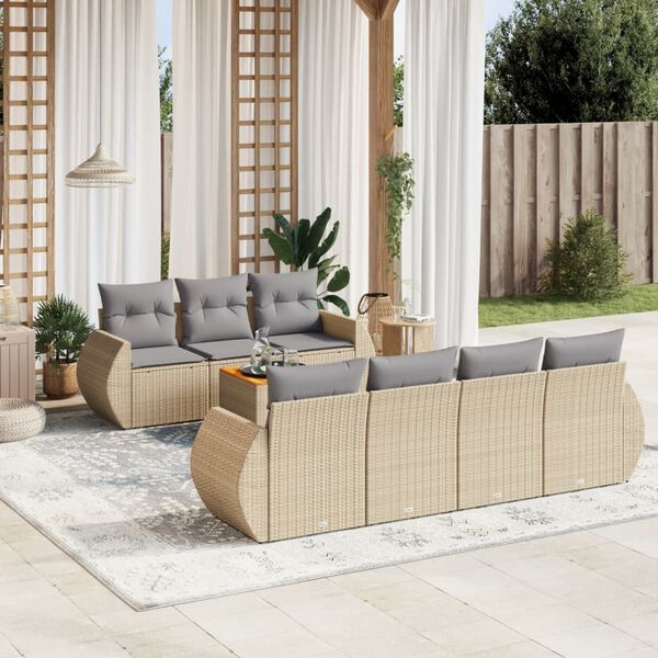 vidaXL Garden Sofa Set Beige, Light Grey