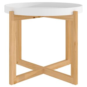 vidaXL Coffee Table White Engineered wood, solid pine Small Durable