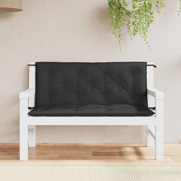 vidaXL Garden Bench Cushion Set of 2 Black Oxford fabric (100% polyester)