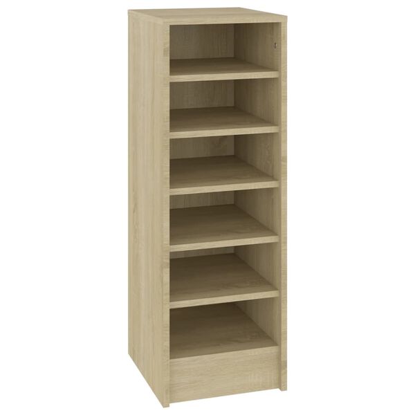vidaXL Shoe Cabinet Sonoma oak Engineered wood 12.4 in x 13.8 in x 35.4 in