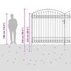 vidaXL Fence Gate Double Door with Arched Top Steel 157.5x78.7" Black