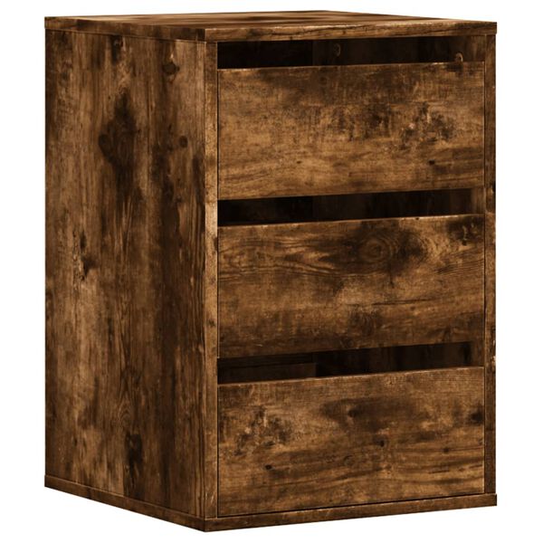 vidaXL Chest of Drawers Smoked Oak Engineered Wood 15.7 x 16.1 x 22.8 in