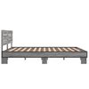 vidaXL Bed Frame Gray Sonoma Engineered Wood 63x79 in Modern Bed Frame