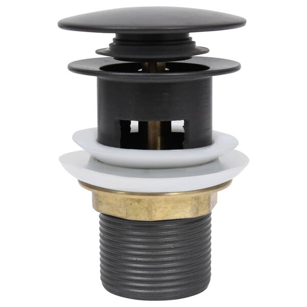 vidaXL Push Drain with Overflow Function Grey 2.5x2.5x3.6"