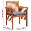 vidaXL Garden Dining Chair Set of 4 Dark grey, Natural wood