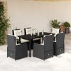 vidaXL Garden Dining Set Black, Cream White