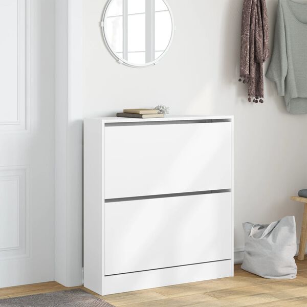 vidaXL Shoe Cabinet White Engineered wood Compact Shoe Cabinet