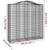 vidaXL Arched Gabion Baskets 7 pcs 78.7x19.7x200/220" Galvanised Iron