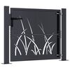 vidaXL Garden Gate Anthracite 39.4x39.4" Steel Grass Design