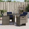 vidaXL Garden Chair Grey, Navy Blue PE rattan, powder-coated steel Medium