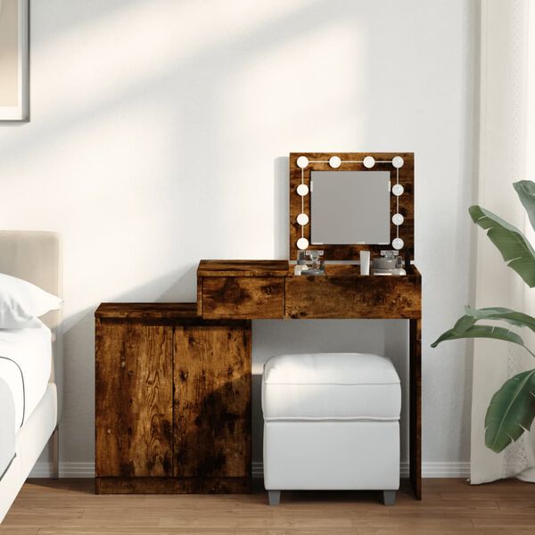 vidaXL Dressing Table Smoked oak Engineered wood