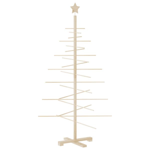 vidaXL Wooden Christmas Tree Brown Solid Pine Wood, Bamboo Small/Medium