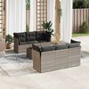 vidaXL Garden Sofa Set Light Grey PE Rattan Large Removable Covers