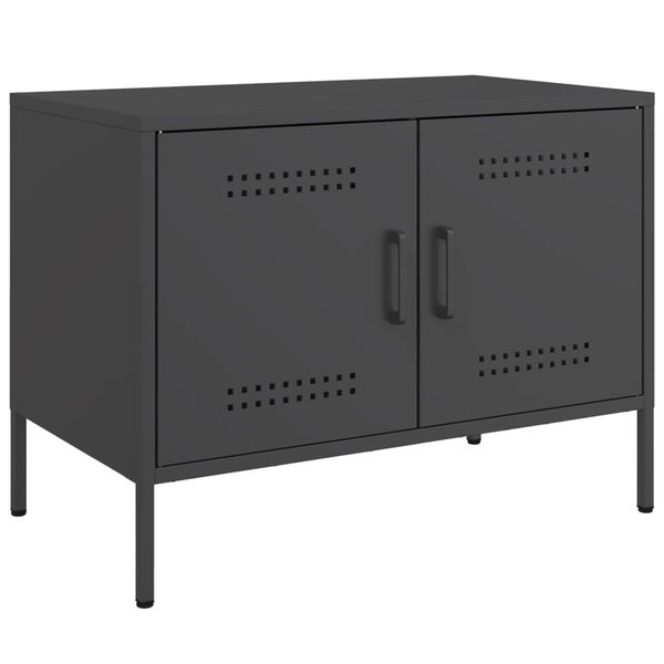 vidaXL TV Cabinet Black Steel Medium TV Cabinet Rectangular