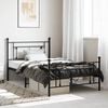vidaXL Bed Frame Black Powder-Coated Steel Single Bed Frame