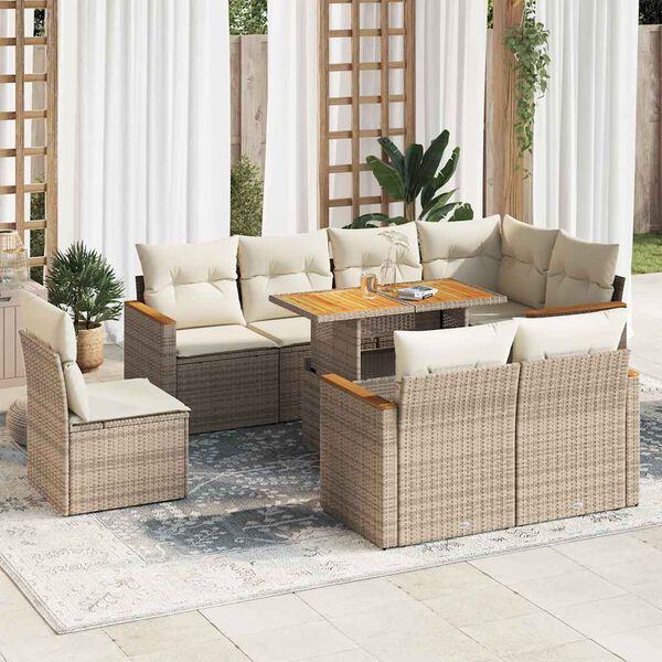 vidaXL Garden Sofa Set Beige