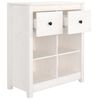 vidaXL Sideboard White Solid Pine Wood Medium Sideboard Rectangular