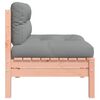 vidaXL Garden Sofa Wooden, Grey Solid Douglas wood, Oxford fabric, PP cotton