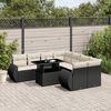 vidaXL Garden Sofa Set Black, Cream White