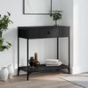 vidaXL Console Table Black Engineered wood, Metal Medium Adjustable Feet