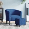 vidaXL Tub Chair Blue Fabric (100% polyester), pinewood, plywood, plastic