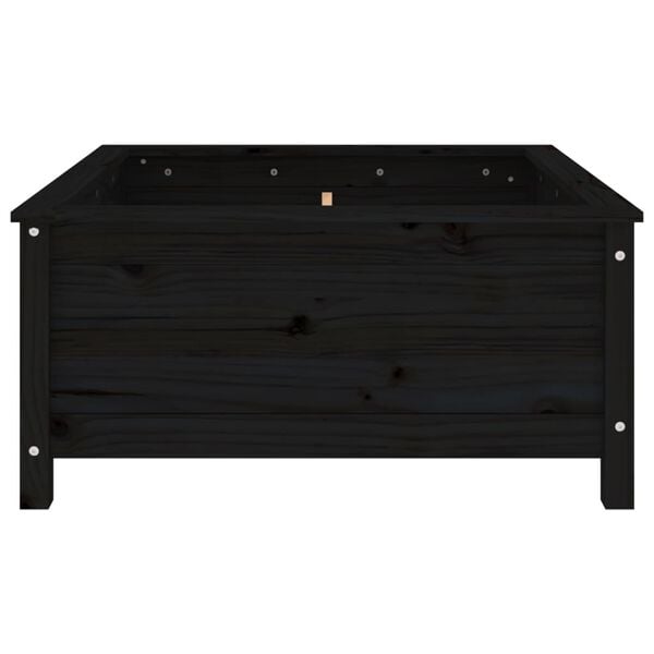 vidaXL Garden Planter Black Solid pine wood Large Garden Planter
