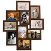 vidaXL Photo Frame Dark Brown MDF and Polystyrene For 10 Photos Modern