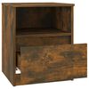 vidaXL Nightstand Set of 2 Smoked Oak Engineered wood Medium Storage