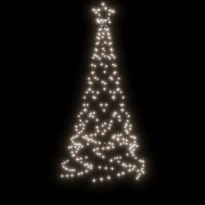 vidaXL Christmas Tree with Spike Cold White 200 LEDs 6 ft