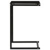 vidaXL Side Table Black Tempered Glass 15.7 x 15.7 x 23.6 in.
