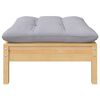 vidaXL Garden Footstool Gray and Natural Wood Solid Pine Wood and Polyester
