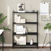 vidaXL Bookcase Black Engineered wood, metal Medium Adjustable Feet