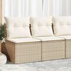 vidaXL Garden Sofa Set Beige Poly Rattan Compact UV-resistant materials