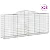 vidaXL Gabion Basket Set of 25 Silver Galvanized Iron Large Durable