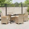 vidaXL Garden Dining Set 5 pcs Beige Poly Rattan