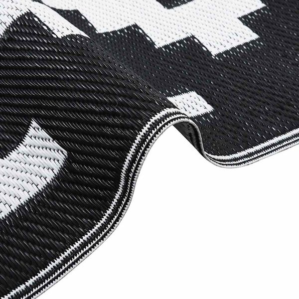 vidaXL Outdoor Carpet ARAKIL White and Black 74.8"x114.2" PP