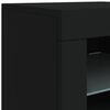 vidaXL Sideboard Black Engineered wood, Glass Medium Sideboard