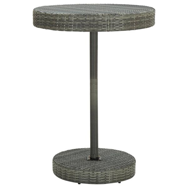 vidaXL Garden Bar Set Grey PE rattan, Powder-Coated Steel Medium