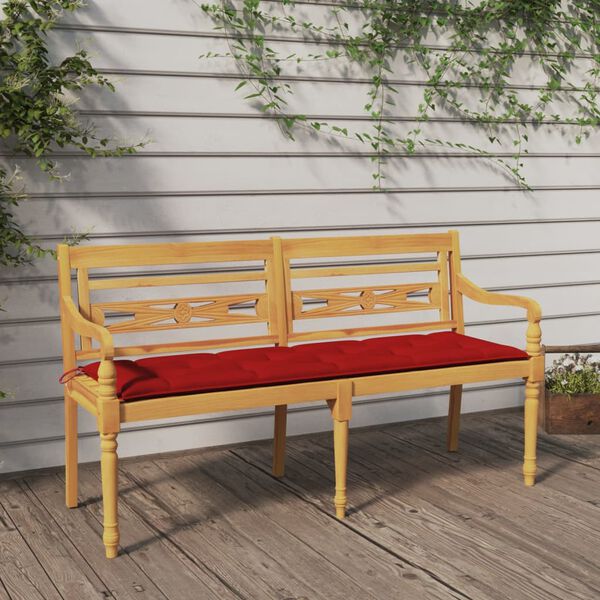 vidaXL Bench Brown Solid Teak Wood Medium Tough Bench Rectangular
