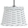 vidaXL Ceiling Lamp Shade White Wicker, Iron Medium Decorative Inlays