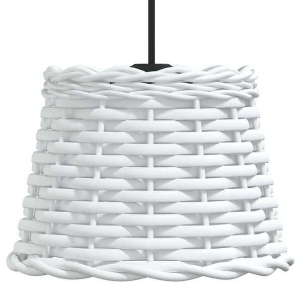 vidaXL Ceiling Lamp Shade White Wicker, Iron Medium Decorative Inlays