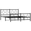 vidaXL Bed Frame Black Steel Queen Bed Frame Rectangular Industrial