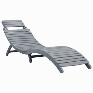 vidaXL Sun Lounger Grey wash Solid acacia wood Standard Sun Lounger Size