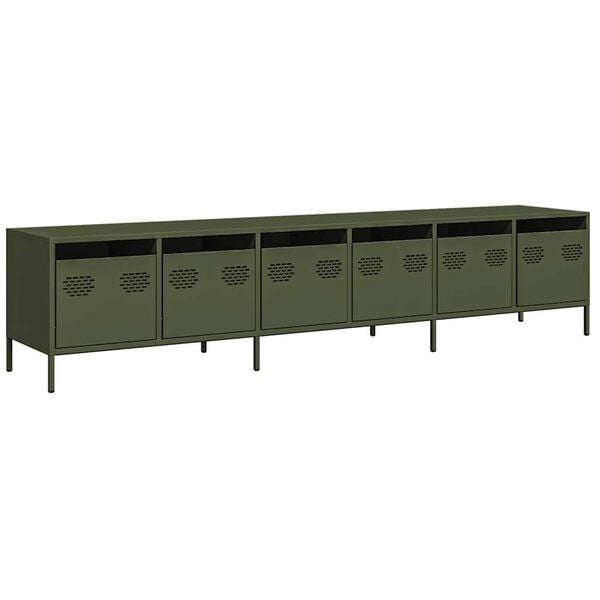 vidaXL TV Cabinet Olive Green Cold-rolled Steel Large TV Cabinet