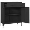vidaXL Storage Cabinet Anthracite Steel 31.5 x 13.8 x 40.0 in Levelers