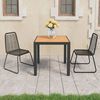 vidaXL Dining Set Black and Brown PVC Rattan Compact Lightweight