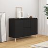 vidaXL Sideboard Black Engineered Wood Medium Rectangular Minimalist