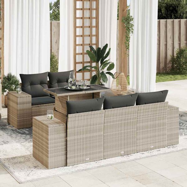 vidaXL Garden Sofa Set Light Grey