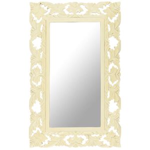 vidaXL Mirror White Solid mango wood Medium Decorative Inlays Mirror