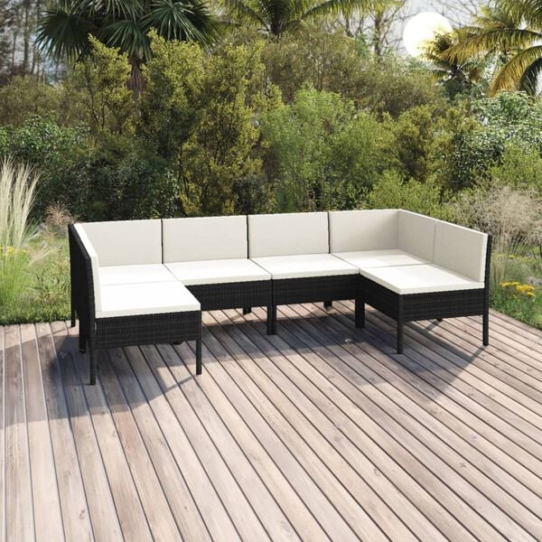 vidaXL Garden Lounge Set Black